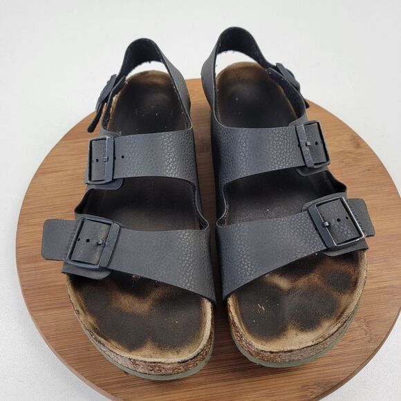 Betula Birkenstock Milano Slingback Buckle Black Strap Sandals Mens EU 42 US 8.5 - Picture 1 of 10